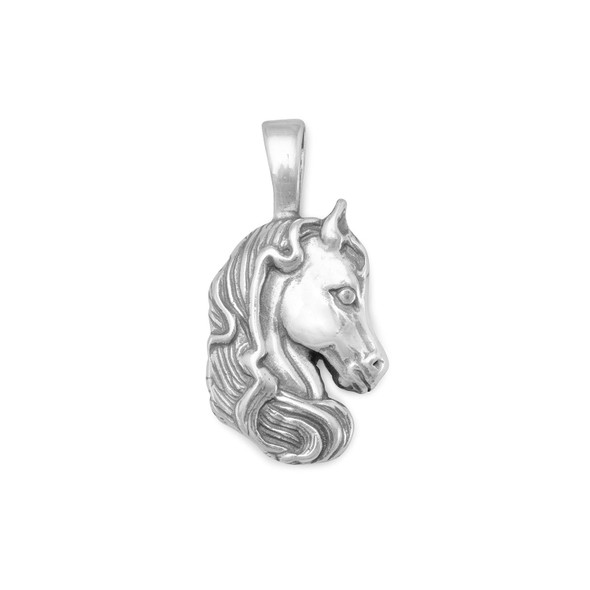 Sterling Silver Oxidized Horse Pendant