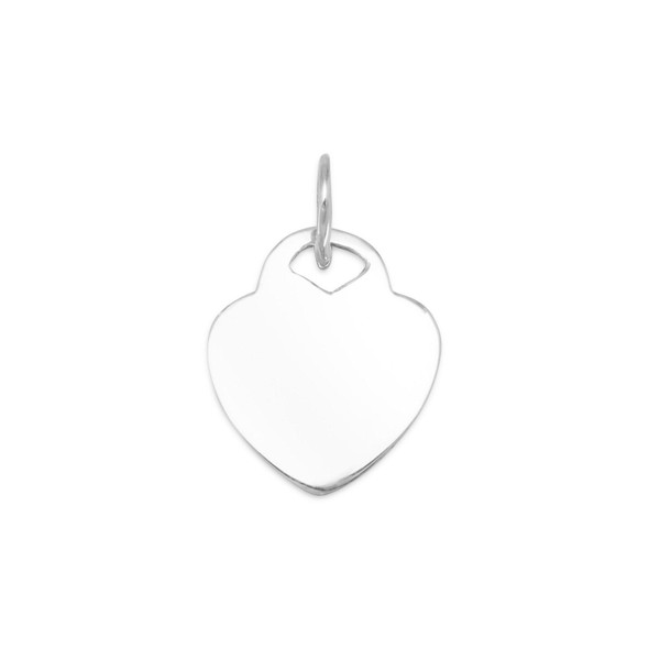 Sterling Silver Engravable Heart Tag Pendant