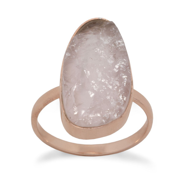 Sterling Silver 14 Karat Rose Gold Plated Rose Quartz Ring