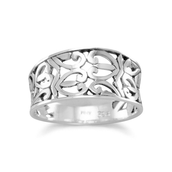 Sterling Silver Oxidized Heart Design Ring