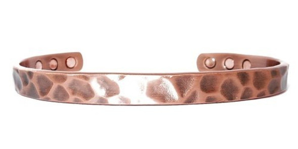 Hammered Copper - Solid Copper Magnetic Cuff Bracelet