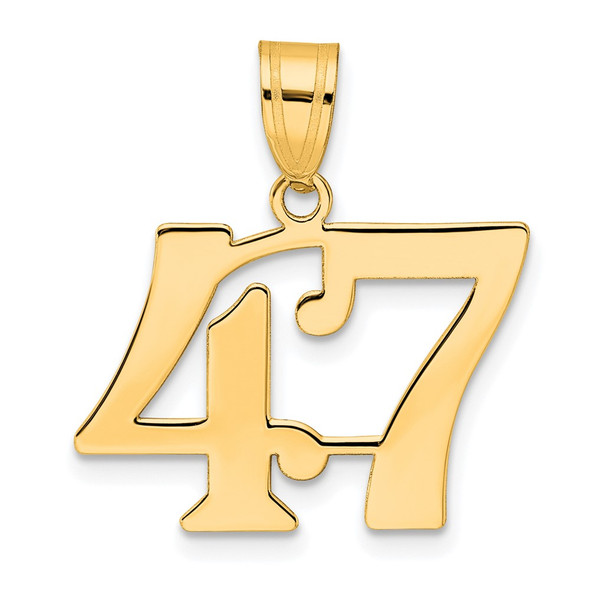 14k Yellow Gold Polished Number 47 Pendant