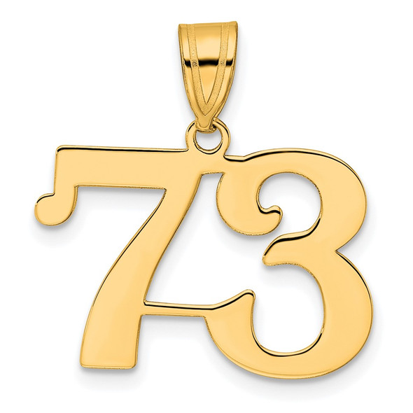 14k Yellow Gold Polished Number 73 Pendant