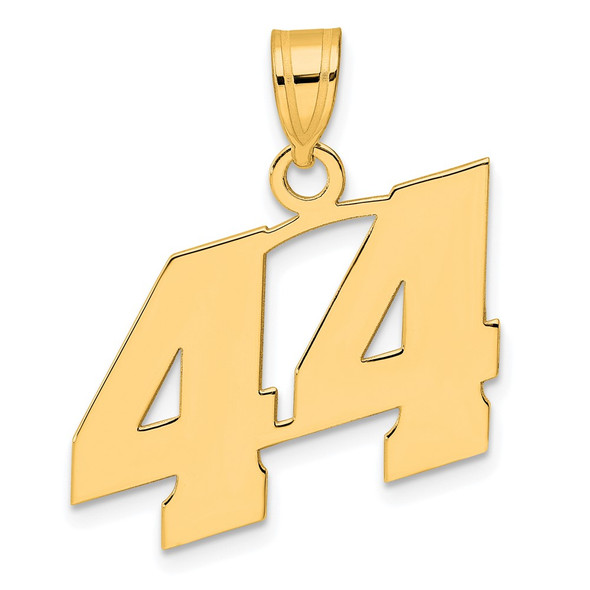 14k Yellow Gold Polished Block Number 44 Pendant