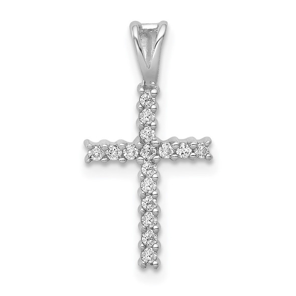 14k White Gold 1/6ctw Diamond Latin Cross Pendant PM4973-016-WA