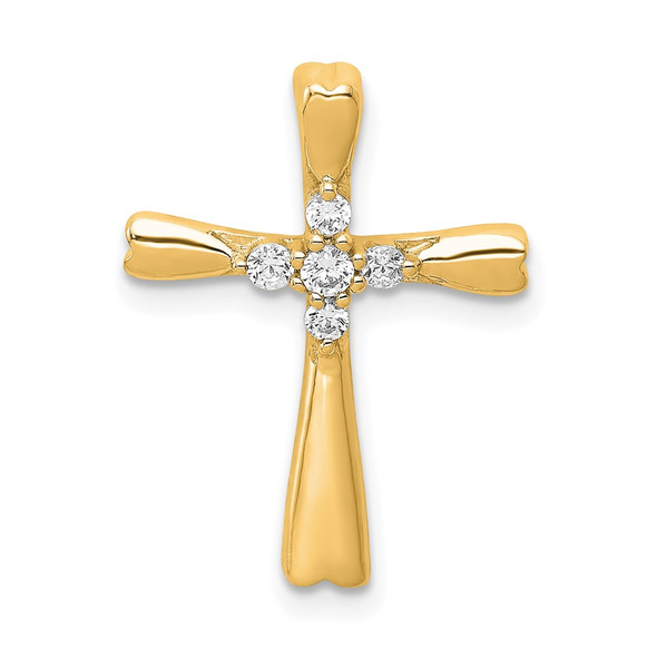14k Yellow Gold Diamond Cross Slide Pendant PM5013-016-YA