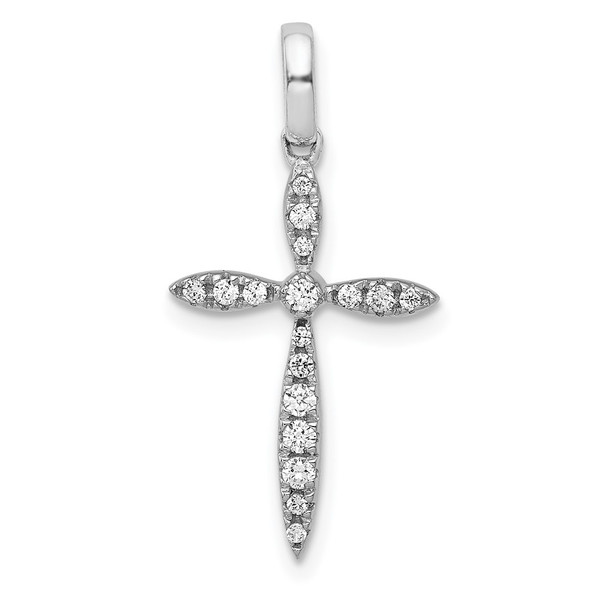 14k White Gold 1/6ctw Diamond Cross Pendant PM5079-016-WA