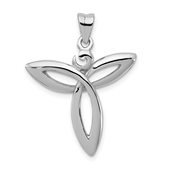 Sterling Silver Rhodium-plated Polished Trinity Celtic Pendant