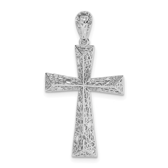 Sterling Silver Rhodium-plated Cross Pendant QC9376