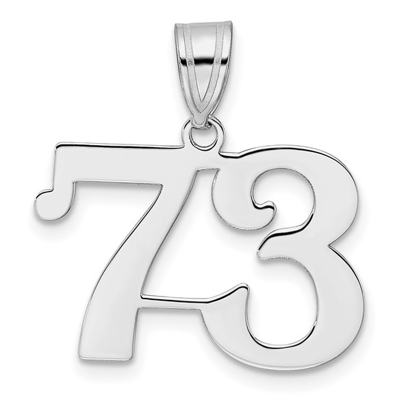 14k White Gold Polished Number 73 Pendant