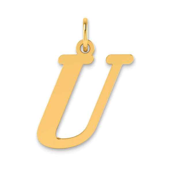 14k Yellow Gold Polished Letter U Initial Pendant
