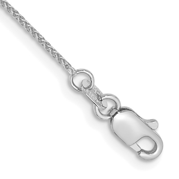 10" 14K White Gold .85mm Spiga with Lobster Clasp Anklet