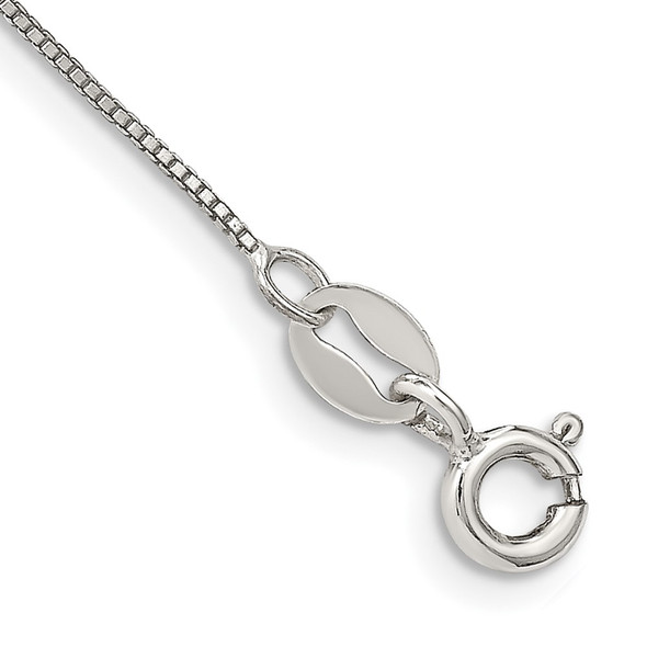 9" Sterling Silver .6mm Box Chain Anklet