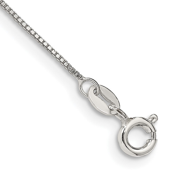 9" Sterling Silver .8mm Box Chain Anklet