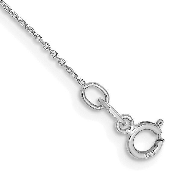 9" 10k White Gold .6mm Diamond-cut Cable Chain Anklet