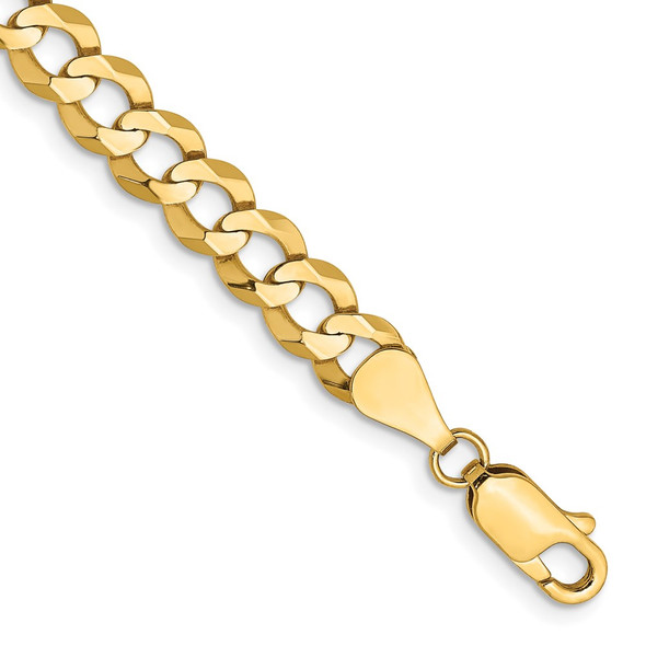 8" 10k Yellow Gold 5.9mm Lightweight Flat Cuban Chain