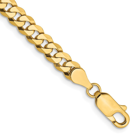 9" 10k Yellow Gold 4.75mm Flat Beveled Curb Chain