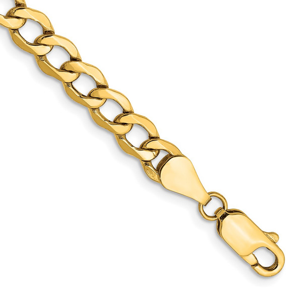 8" 10k Yellow Gold 5.25mm Hollow Curb Link Chain