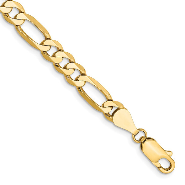 9" 10k Yellow Gold 5.25mm Flat Figaro Chain