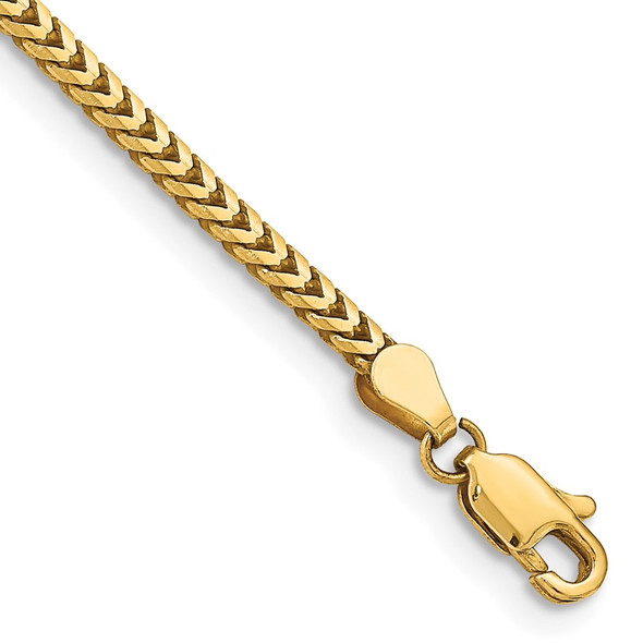 7" 10k Yellow Gold 2.5mm Franco Chain