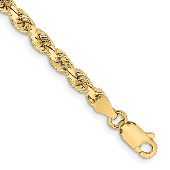 7" 10k Yellow Gold 3.75mm Diamond-cut Rope Chain