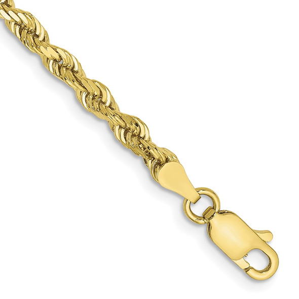 7" 10k Yellow Gold 3.35mm Diamond-cut Quadruple Rope Chain