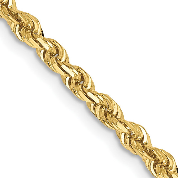 26" 10k Yellow Gold 3mm Diamond-cut Quadruple Rope Chain