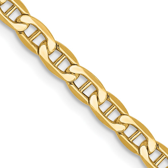 22" 10k Yellow Gold 3.2mm Hollow Anchor Chain