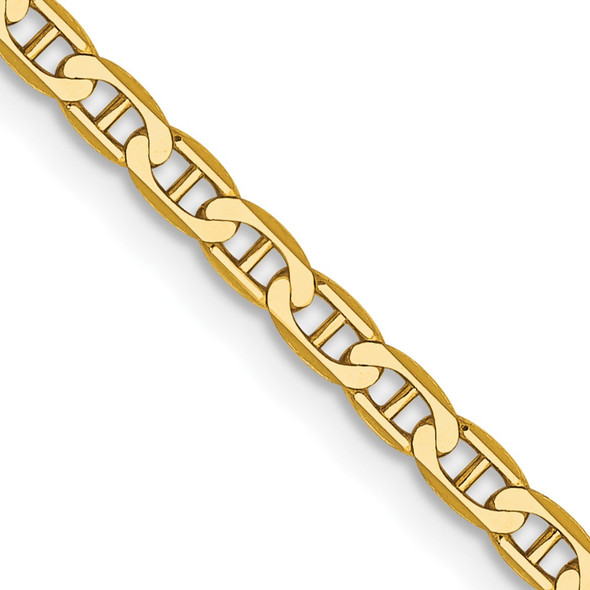 22" 10k Yellow Gold 2.4mm Flat Anchor Chain