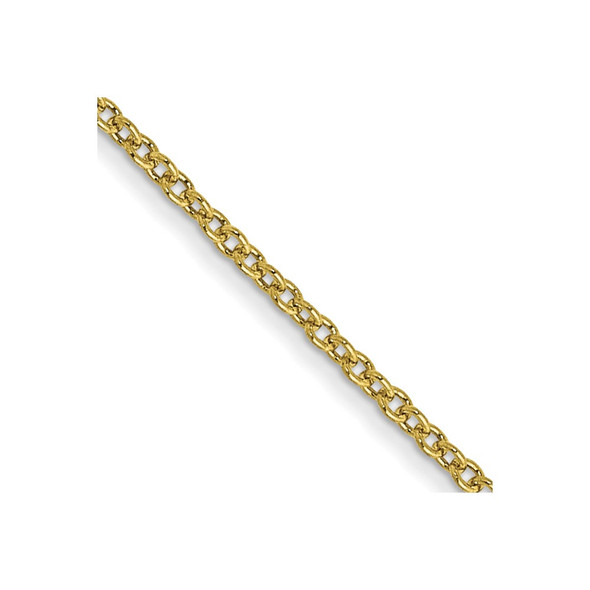 24" 10k Yellow Gold 1mm Cable Chain