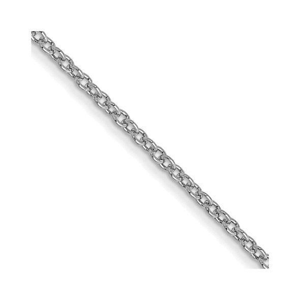 22" 10k White Gold 1mm Cable Chain