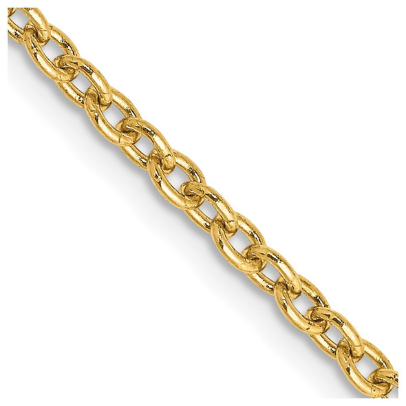 16" 10k Yellow Gold 2.4mm Round Open Link Cable Chain