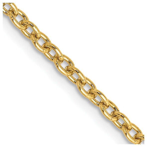 30" 10k Yellow Gold 2.4mm Round Open Link Cable Chain
