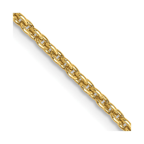 30" 10k Yellow Gold 2mm Round Open Link Cable Chain