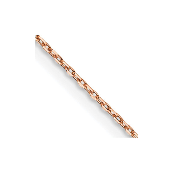 22" 14K Rose Gold 22 inch .8mm Diamond-cut Cable with Lobster Clasp Chain