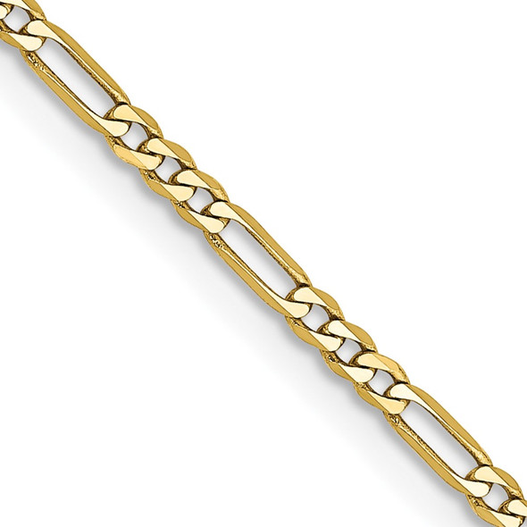 16" 10k Yellow Gold 1.75mm Flat Figaro Chain