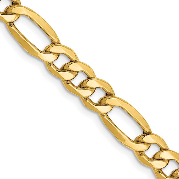 22" 10k Yellow Gold 6.25mm Hollow Figaro Chain