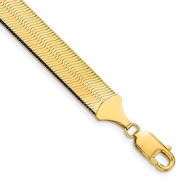 7" 10k Yellow Gold 10mm Silky Herringbone Chain
