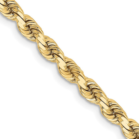 26" 10k Yellow Gold 3.75mm Diamond-cut Rope Chain