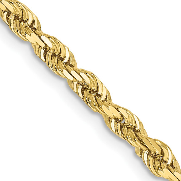18" 10k Yellow Gold 3.35mm Diamond-cut Quadruple Rope Chain