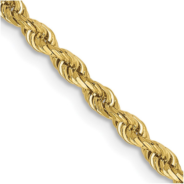 18" 10k Yellow Gold 2.75mm Diamond-cut Quadruple Rope Chain