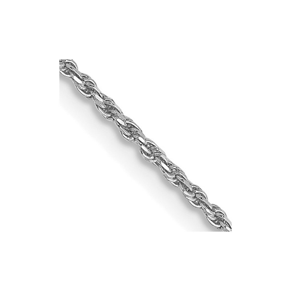 24" 10k White Gold 1.15mm Diamond-cut Machine Made Rope Chain