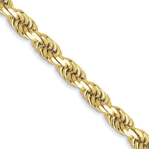 24" 10k Yellow Gold 3.5mm Diamond-cut Rope Chain