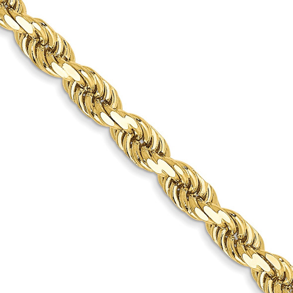 30" 10k Yellow Gold 3.5mm Diamond-cut Rope Chain