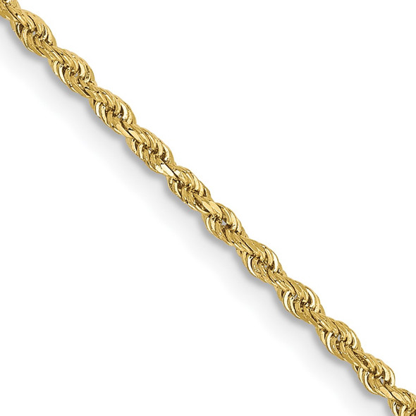 18" 10k Yellow Gold 1.5mm Diamond-cut Rope Chain