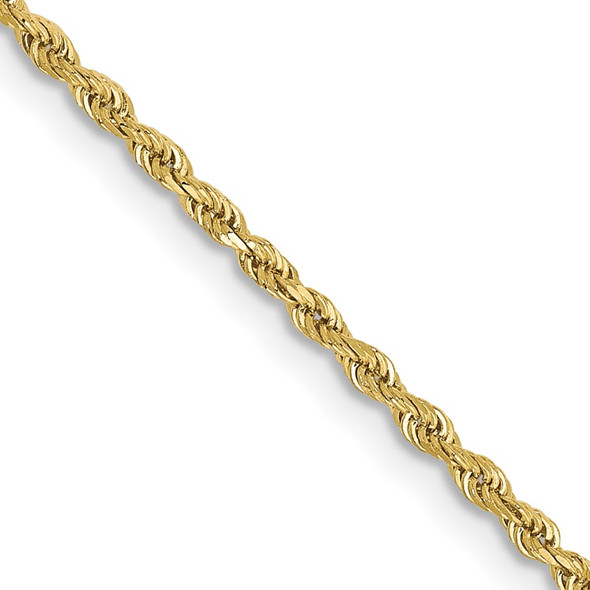 22" 10k Yellow Gold 1.5mm Diamond-cut Rope Chain