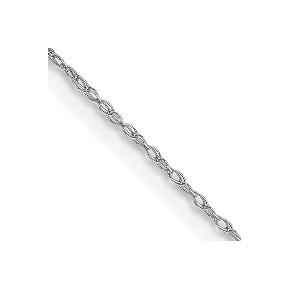 16" 10k White Gold .5mm Carded Cable Rope Chain