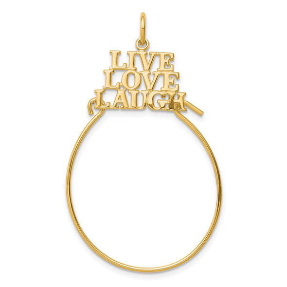 10K Yellow Gold LIVE LOVE LAUGH Charm Holder Pendant