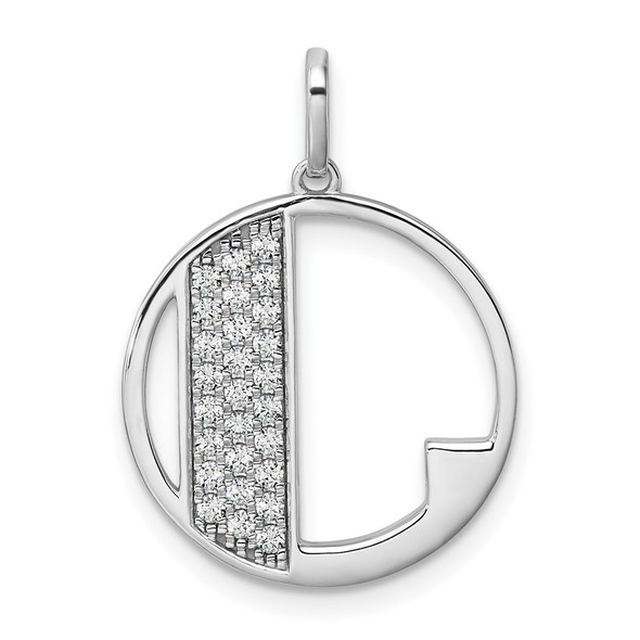 14K White Gold Gatsby Diamond Initial L Charm