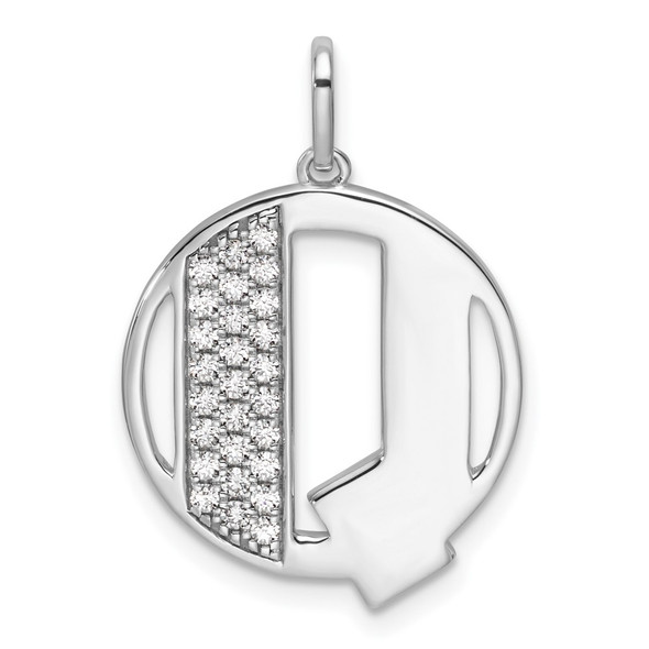 14K White Gold Gatsby Diamond Initial Q Charm